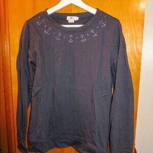 Vineyard Vines Sweatshirt Nautical Beaded Embellishment Navy Blue Preppy Small